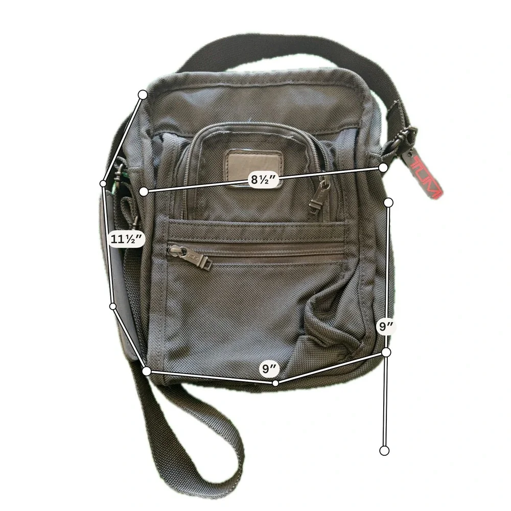 Tumi Crossbody Bag Unisex Medium Black Excellent Ballistic Nylon Travel Mess